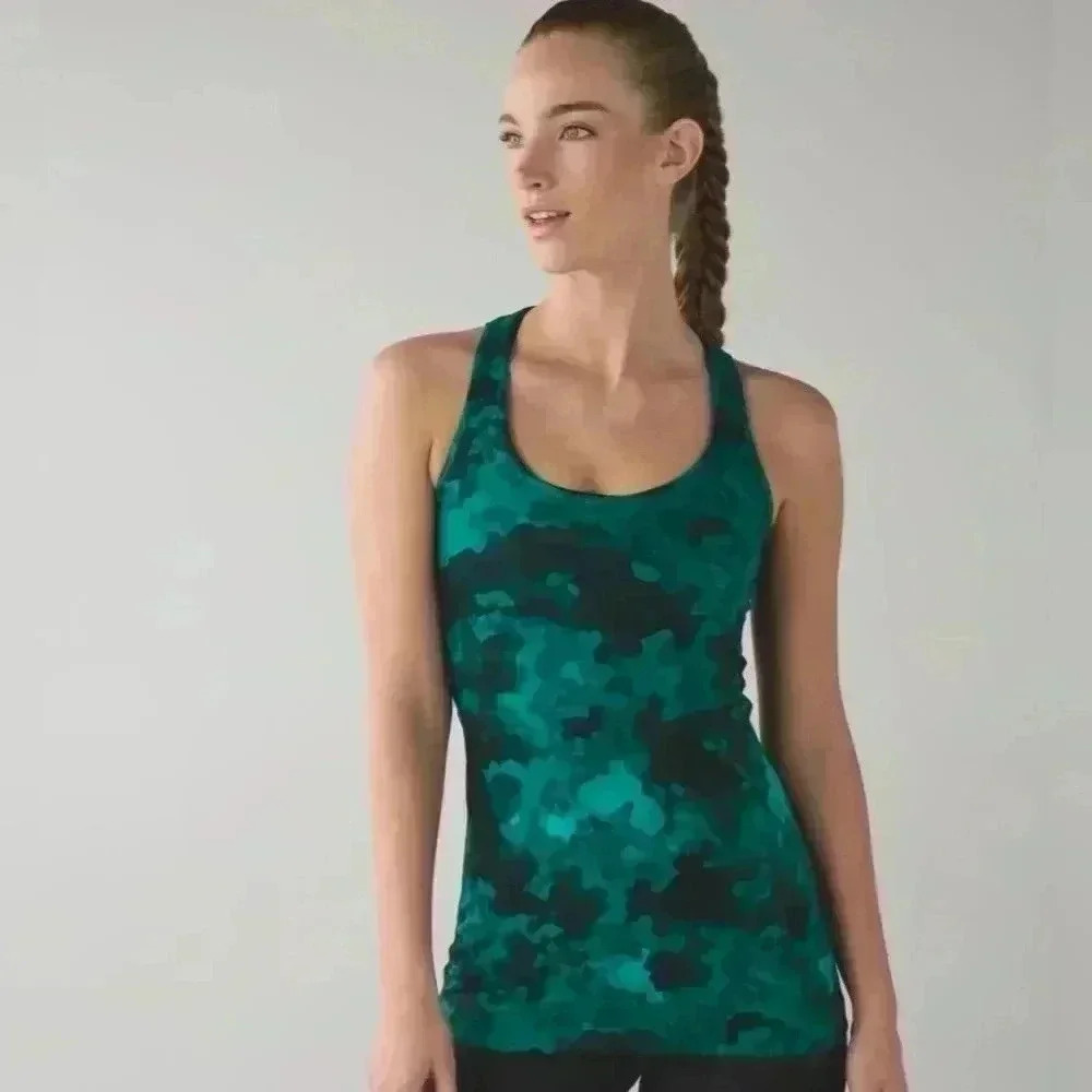 Lululemon Racerback Tank Clouded Dreams Cosmic Teal Multi Size 4